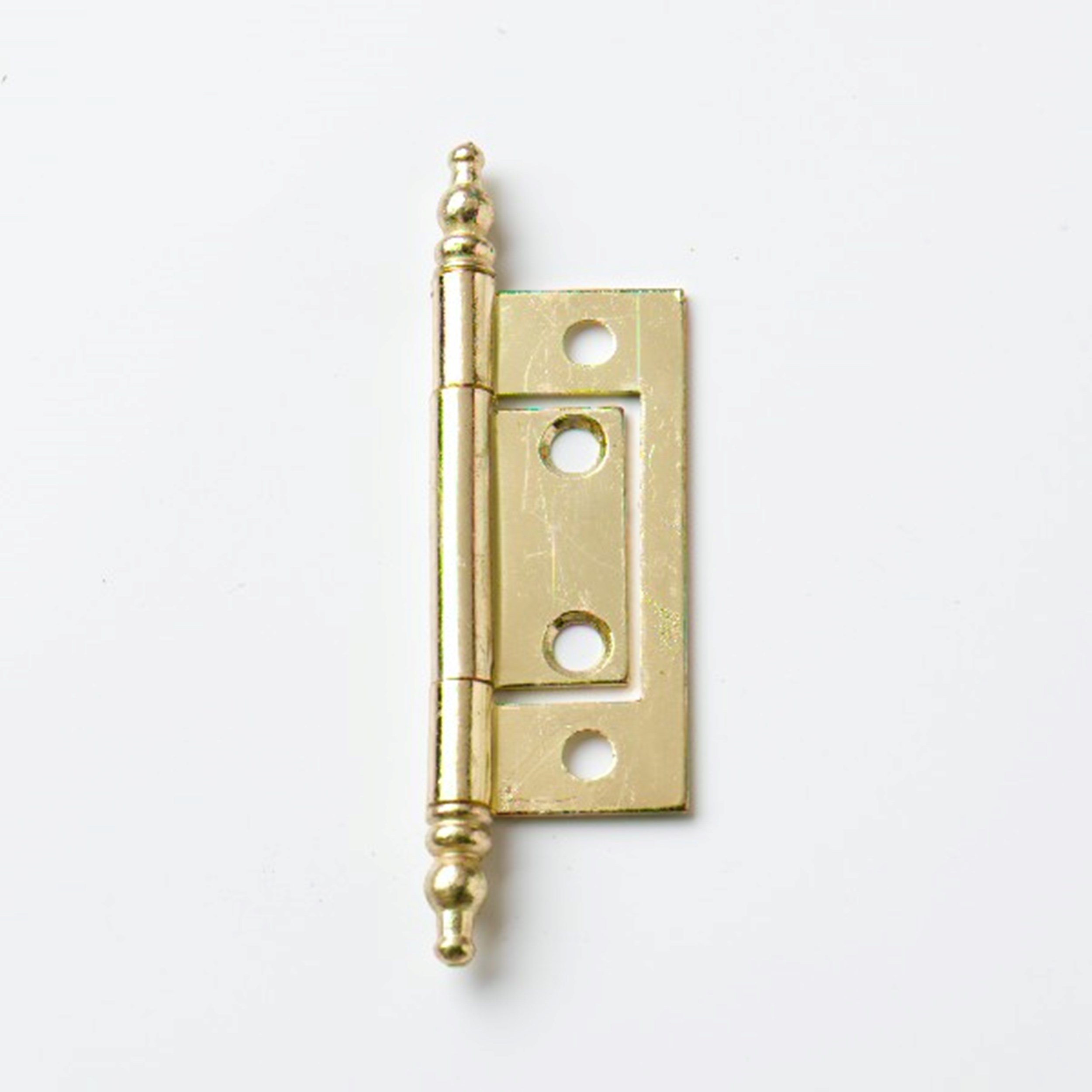 PREMIER 2 PCE BRASS FLUSH HINGE WITH FINIALS 75 MM