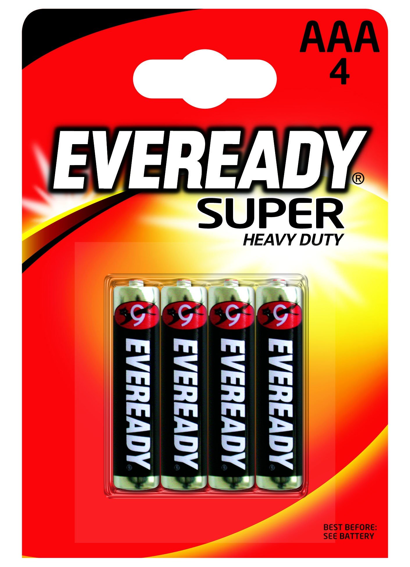 EVEREADY SUPER HEAVY DUTY BATTERY AAA CARD 4