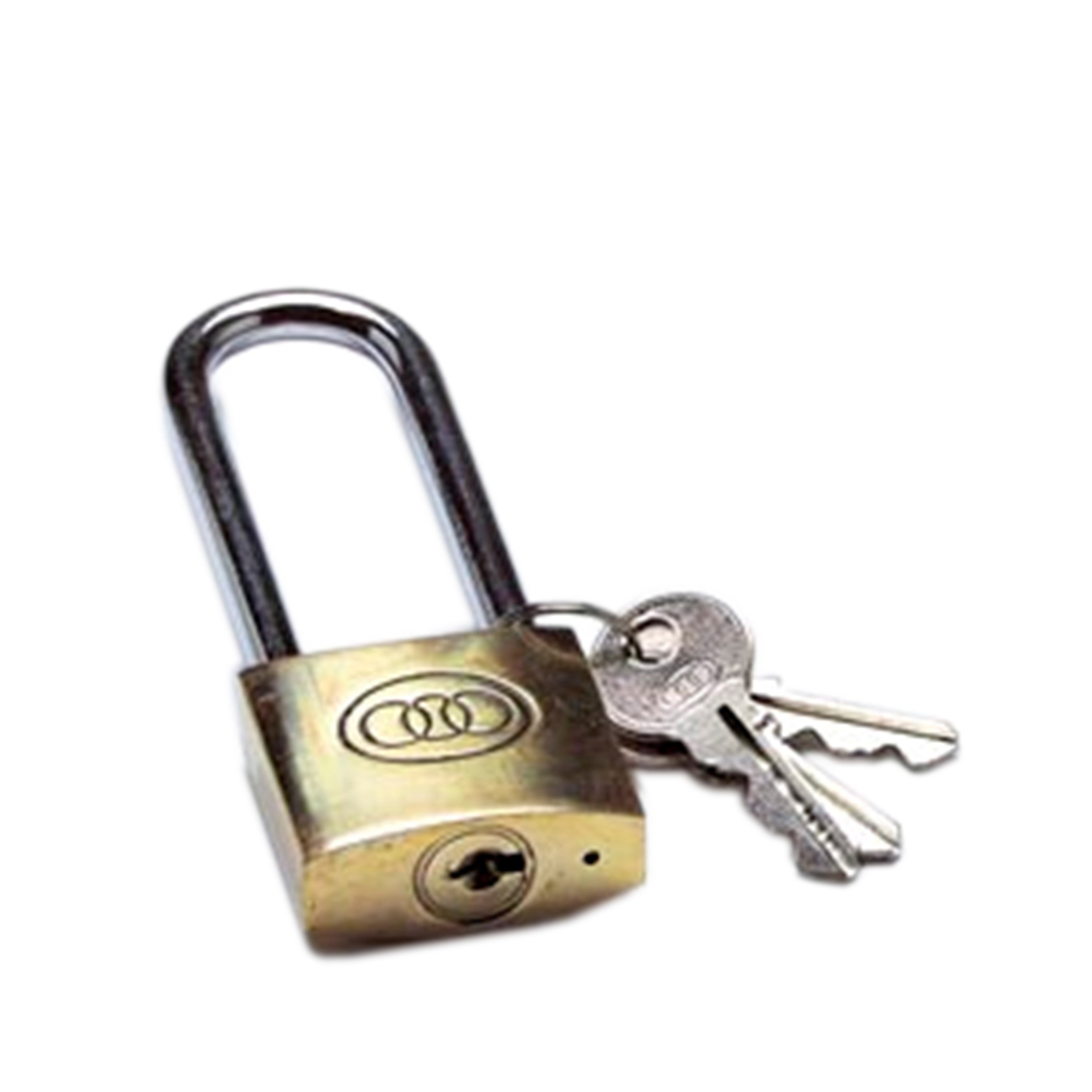 PREMIER TRI CIRCLE BRASS PADLOCK LONG SHACKLE 50 MM