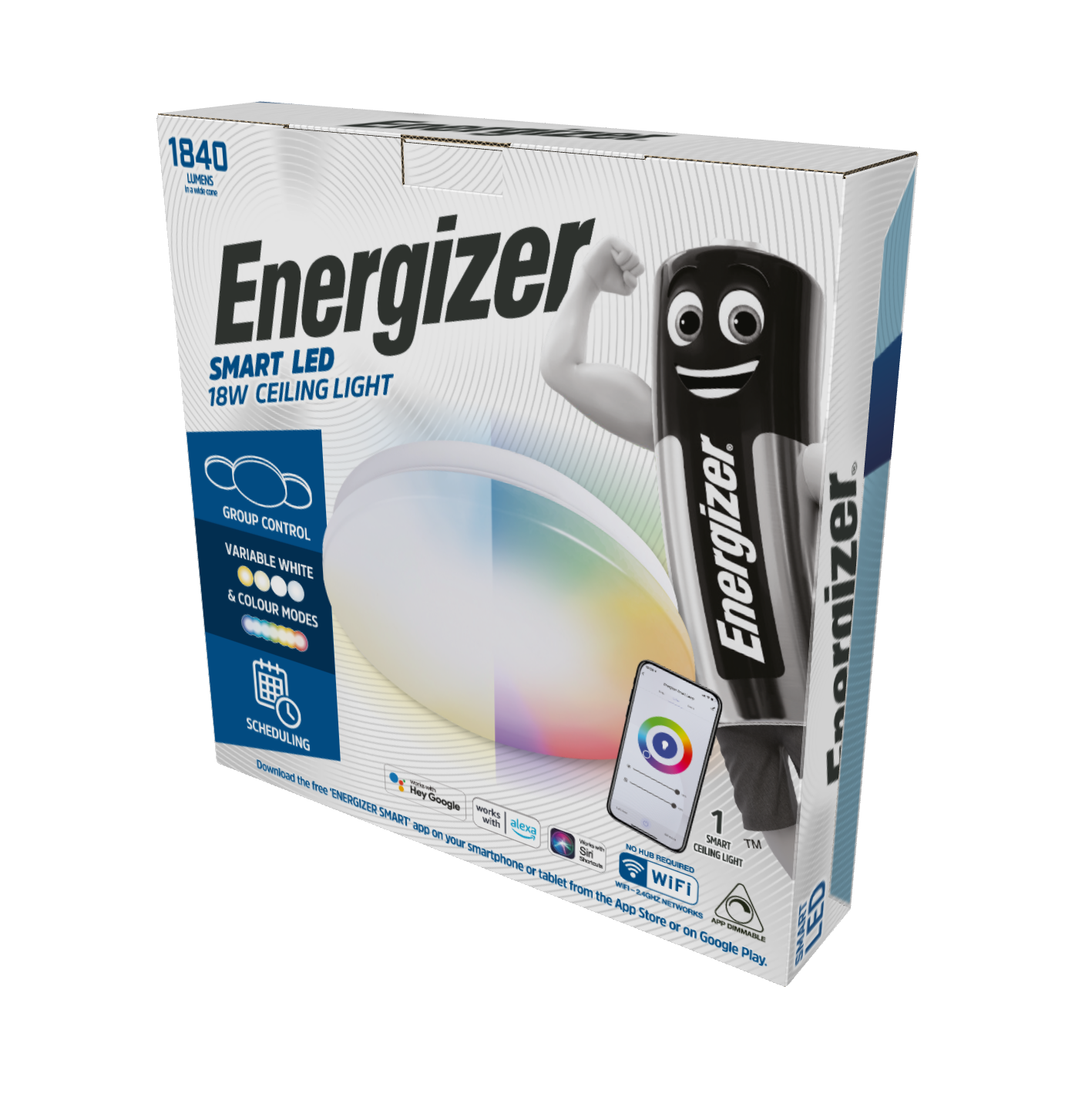 ENERGIZER SMART LED 18W CEILING LIGHT 1840 LUMENS
