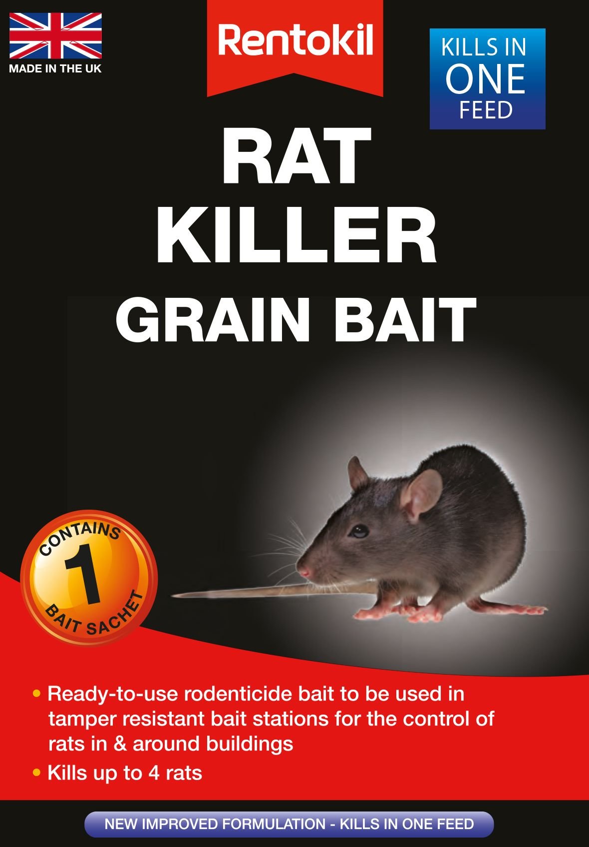 RENTOKIL RAT KILLER GRAIN BAIT 1 SACHET