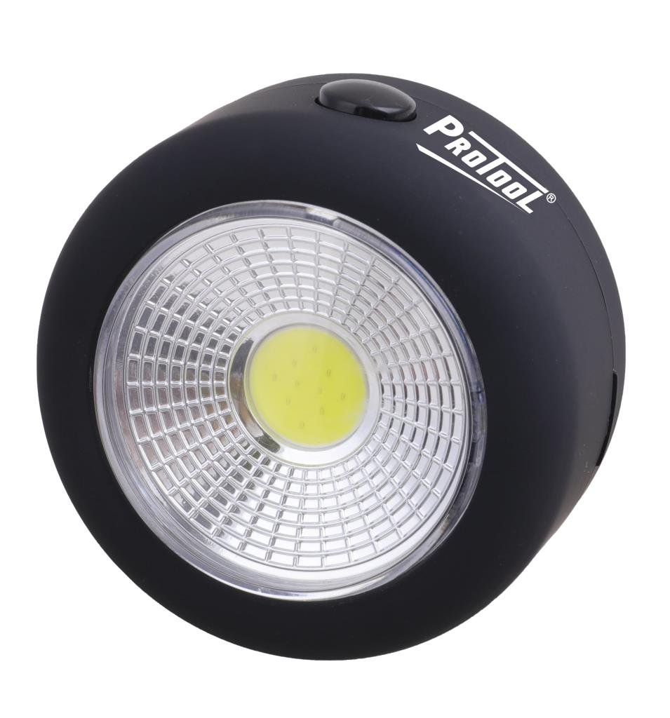 PROTOOL 3W COB WORKLIGHT 200 LM C/W BATTERIES 12PC DISPLAY