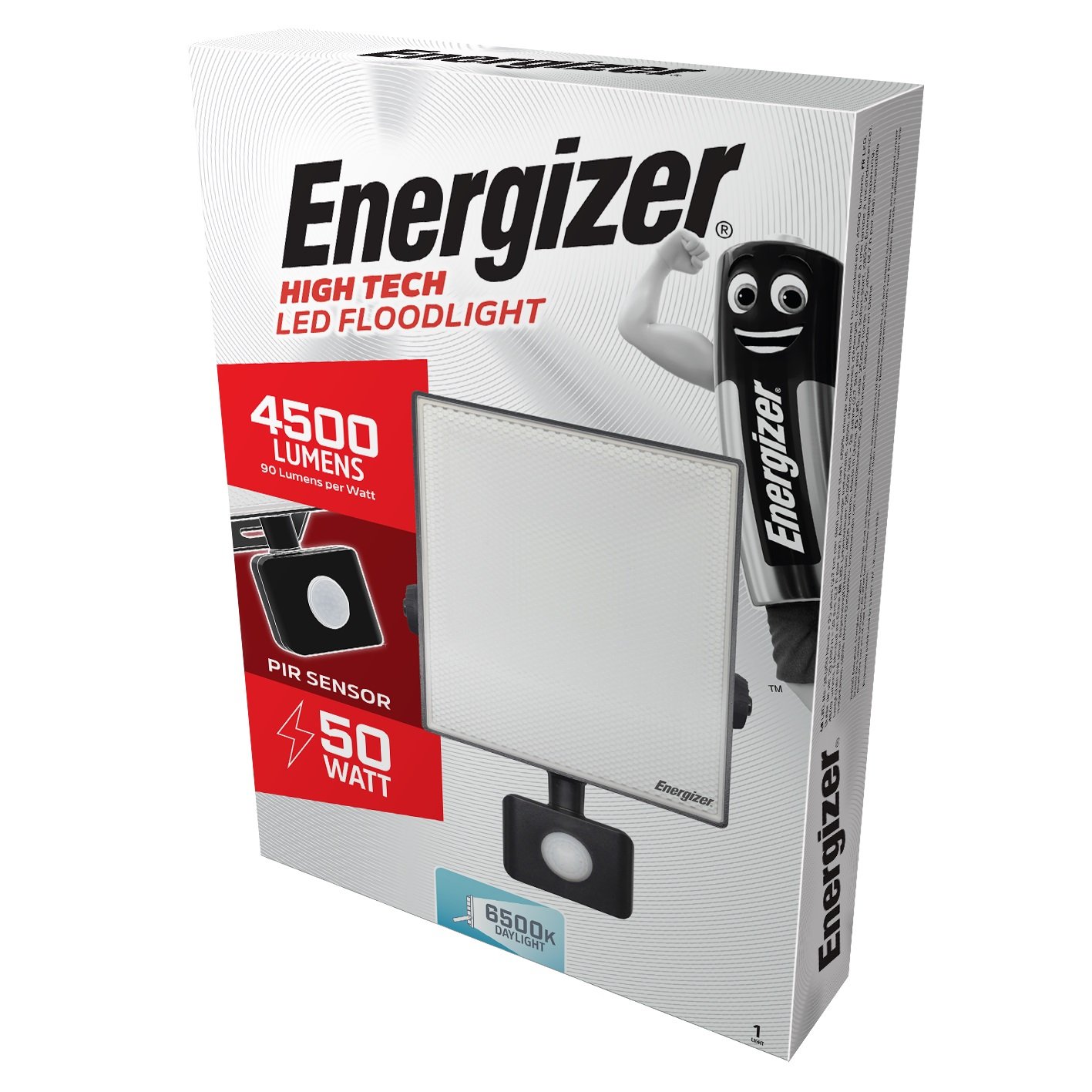 ENERGIZER 50W LED FLOODLIGHT WITH PIR 4500 LUMENS