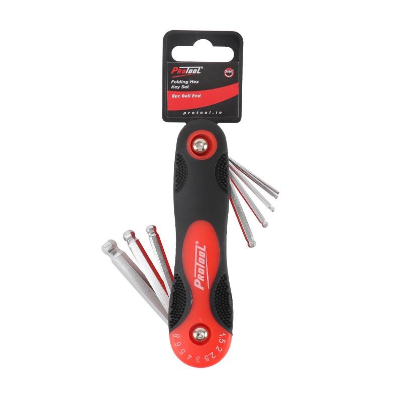 PROTOOL 8PC FOLDING HEX KEY SET BALL END