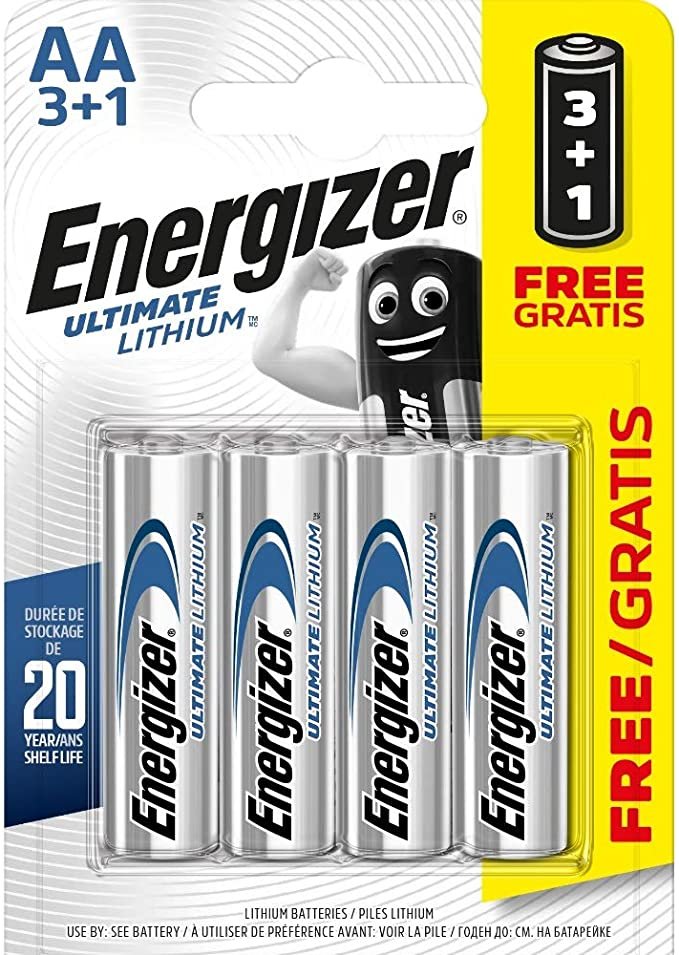 ENERGIZER AA ULTIMATE LITHIUM BATTERY 3+1