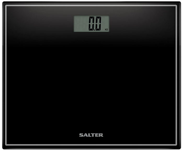SALTER COMPACT BLACK GLASS ELECTRONIC BATHROOM SCALE