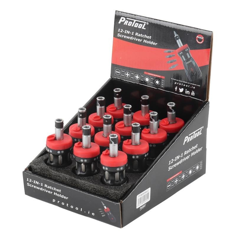 PROTOOL 12 IN 1 RATCHET S/DRIVER SET